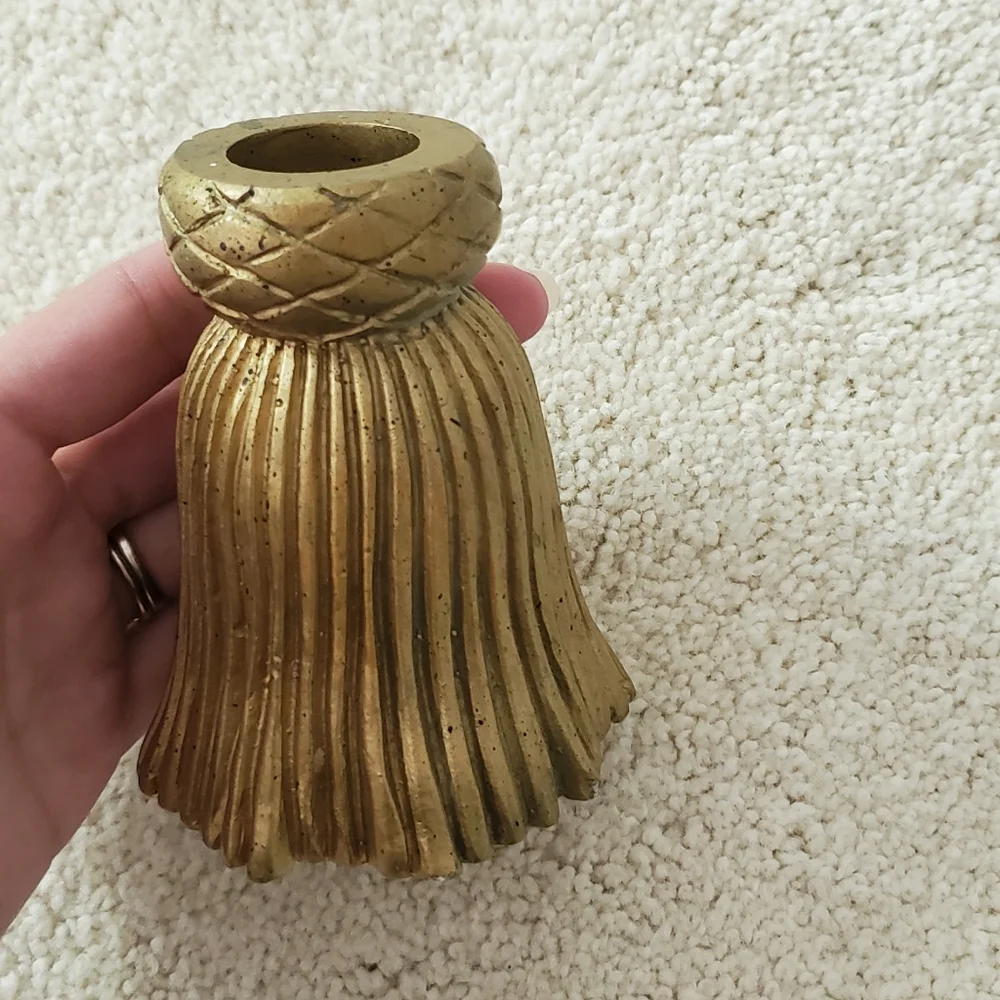 Two's Company Inc. Gold Tassel Candle Holder